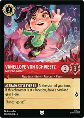 4x Vanellope von Schweetz - Gutsy Go-Getter - 110/204 - Uncommon NM-Mint Disney 