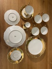 Edles TIRSCHENREUTH Porzellan Goldrand Vintage Kaffeeservice. 6 Personen.