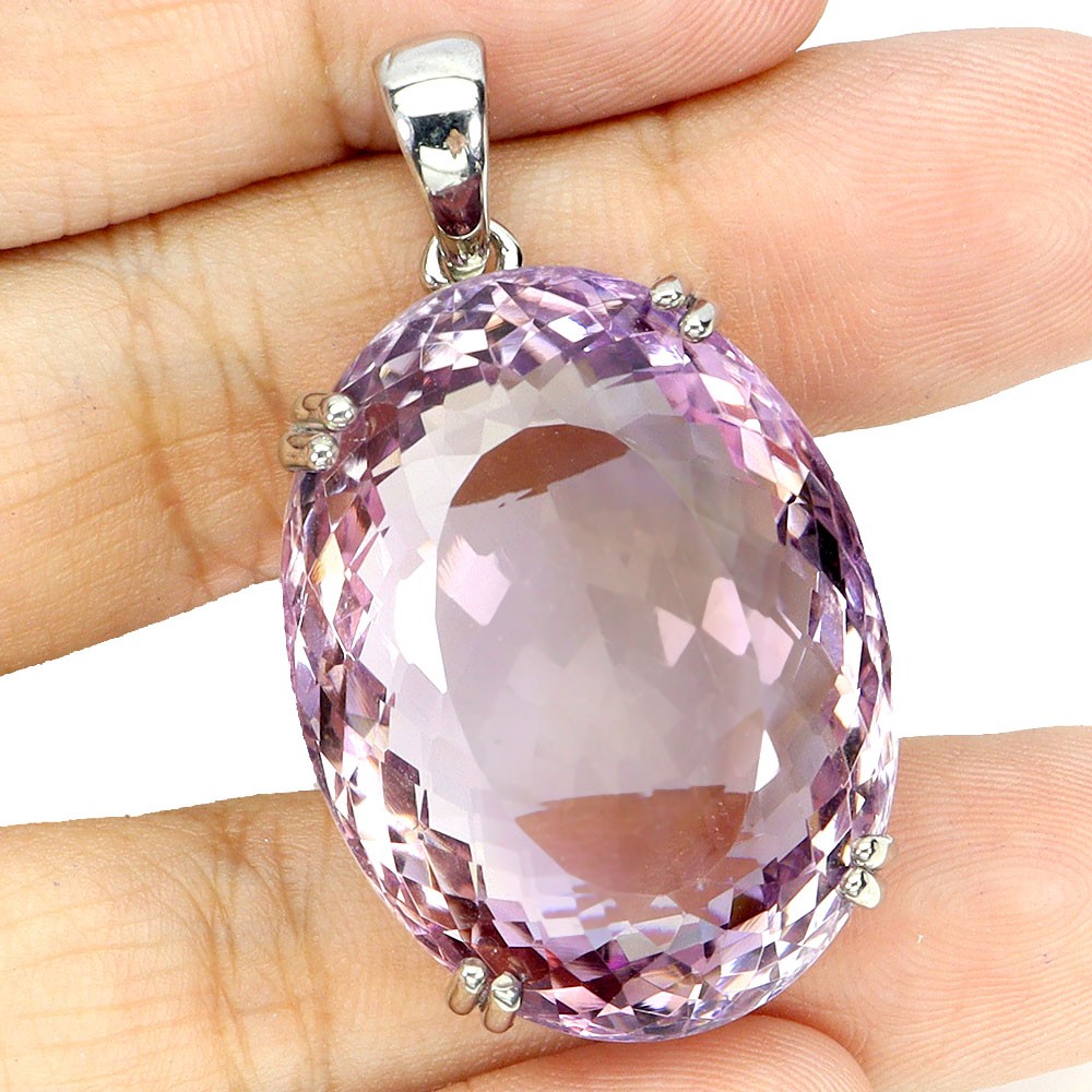 925 Sterling Silver Pendant Oval Ametrine 58ct Handmade Natural Gemstone Jewelry