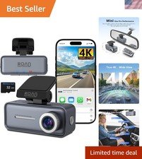 4K Mini Dash Cam Front  Front Dash Camera for Cars  WiFi Car Camera with Voice Con