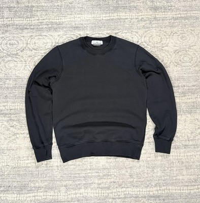 Stone Island Authentic Garment Dyed Sweatshirt Size S Black Pullover Crewneck