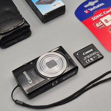 Canon IXUS 147 Black Compact Camera 16MP 8x Zoom Y2K Aesthetic TESTED Charger SD