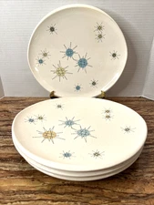 Franciscan Atomic Starburst 10.5” Dinner Plate Set 0f 4 Vintage Gladding McBean