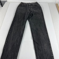 VTG 90s Levi's Jeans Junior's 25x33 501 High Rise Straight Black Denim Tag 5 L