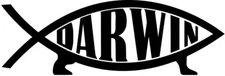 Darwin Fish Vinyl Decal Sticker Funny Evolution - Choose Size & Color