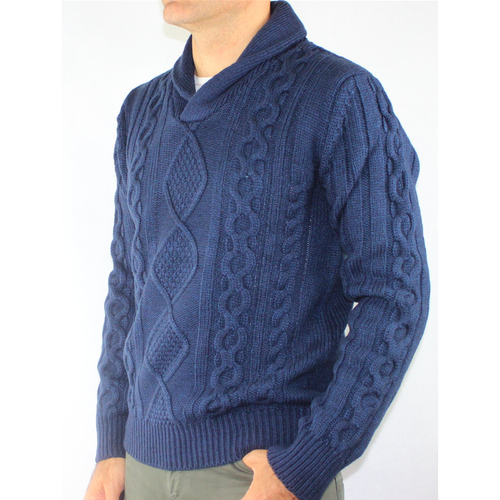 GOLF UOMO COLLO INCROCIATO IN LANA MAGLIONE TRECCIA MADE IN ITALY | eBay