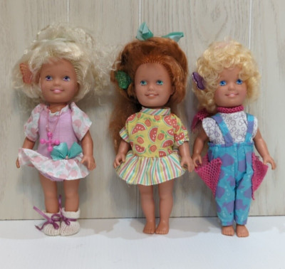 Playskool Dolly Surprise Growing Hair 10  doll lot 3 blonde red hair Polly Holly