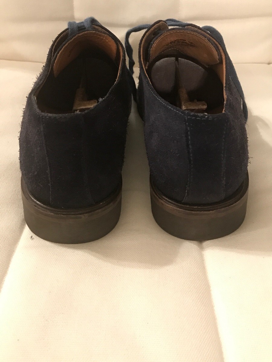 $190 DONALD J PLINER PLACIDO MENS NAVY BLUE SUEDE OXFORD  display picture 3