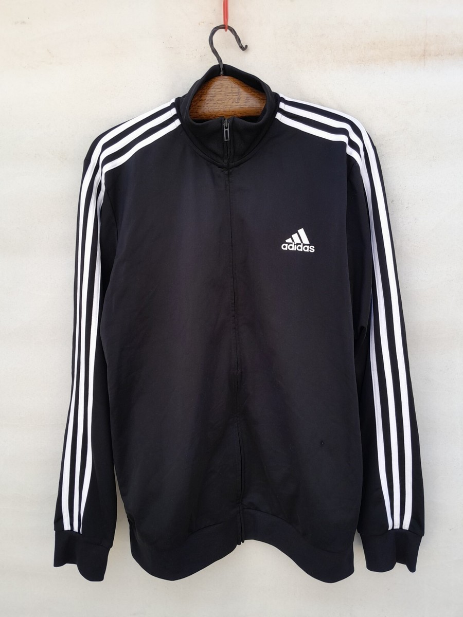 adidas Track Jacket Men's Extra Large Black Primegreen Pockets