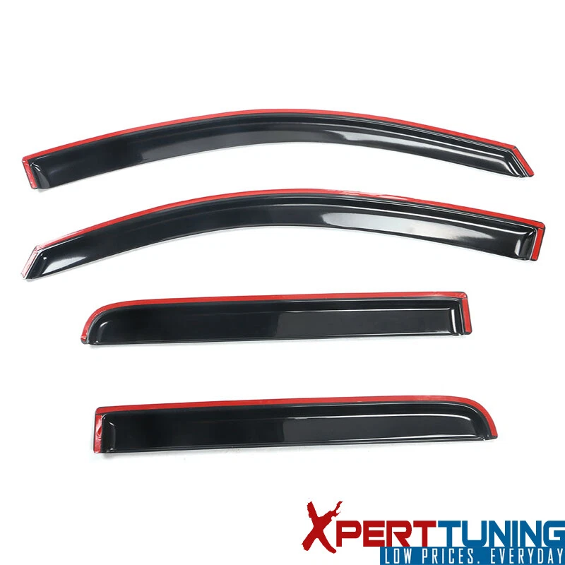 Se adapta a 04-15 Nissan Titan doble cabina ventana viseras ventilación protector de lluvia 4 piezas acrílico Foto 4 de 4