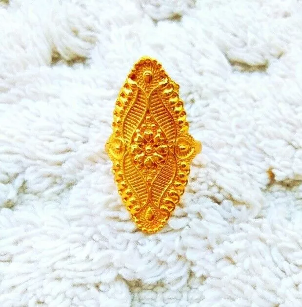 18K Gold Plated Ring Designer South Indian Finger Ring Wedding Mother s Gift