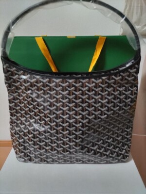 Goyard Boheme Hobo PM Shoulder Bag Pouch Black Purse Woman Canvas