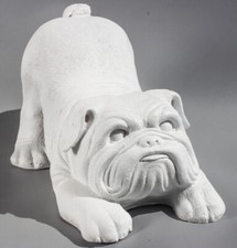 Unpainted English Bulldog Garden Sculpture Pet Memorial Statue Funeral Keepsake