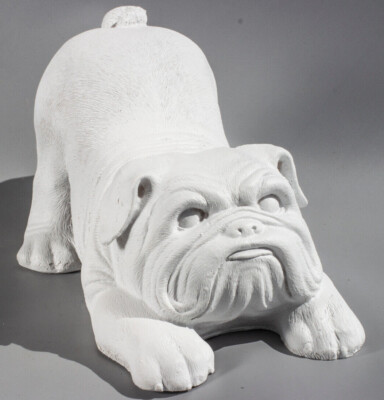 Unpainted English Bulldog Garden Sculpture Pet Memorial Statue Funeral  Keepsake