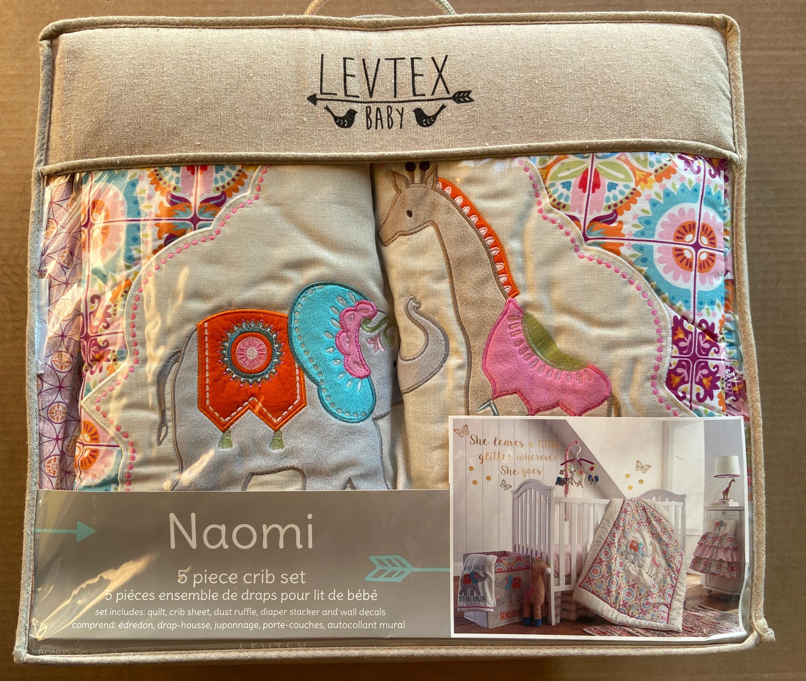 Levtex Baby Naomi 5 Pc Crib Bedding Set New.