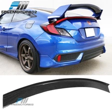 Fits 16-21 Honda Civic Carbon Fiber Gurney Flap Add-On Trunk Spoiler Wing Lip