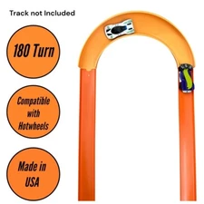 Hot Wheels Compatible 180 Degree High Bank Turns Pack of 2 orange