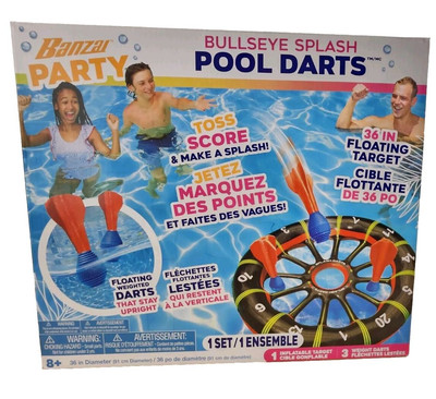 Banzai Party Bullseye Splash Pool Darts Inflatable Floating Game 8+ NEW