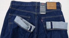 LEVIS 502 Taper Premium Big E Selvedge Stretch Jeans Blue Denim Men's 32