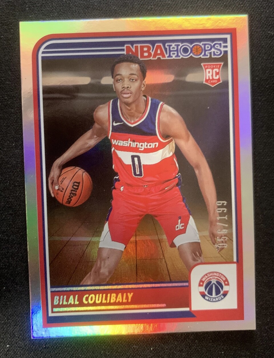 Bilal Coulibaly 2023-24 Panini Hoops 056/199 Silver NBA Hoops RC Wizards#276