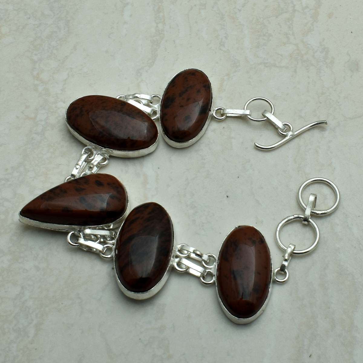 Mahogany Obsidian Gemstone Ethnic Handmade Bracelet Jewelry 30 Gms AB 51434