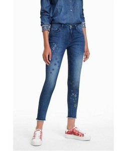 blue jeans with frayed hem