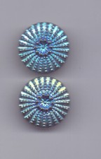 2 vintage glass buttons -  IRIDESCENT