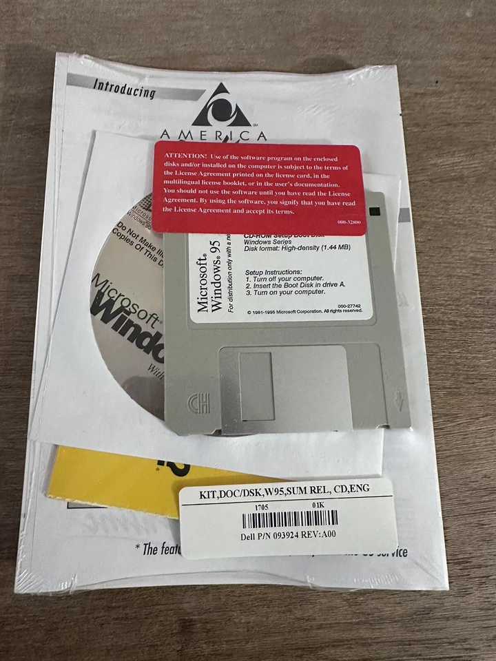 DELL Windows 95 Manual with Certificate of Authenticity  COA W/CD AND FD Sealed - Image 2 of 2