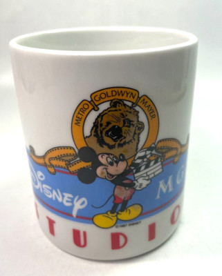 Disney MGM Studios Mug 1987 Mickey Mouse 10oz Metro Goldwyn Mayer Rare Find B22