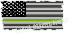 American Flag Green Line Vinyl Decal sticker game commission conservation WCO