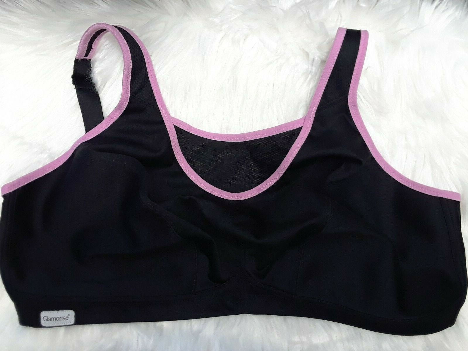 GLAMORISE No Bounce BACKCLOSURE Sports Bra BLACK PINK 1066 [CHOOSE