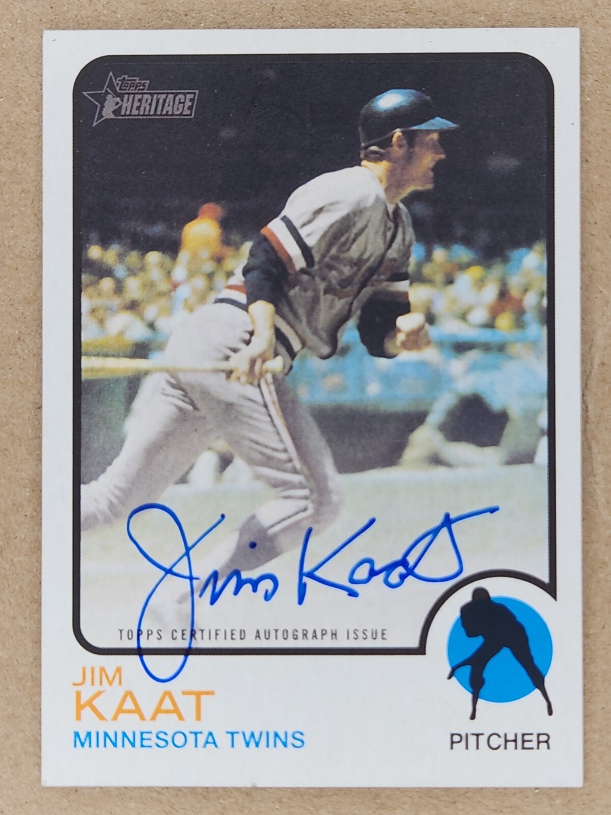 2022 Topps Heritage Real One Autograph Jim Kaat ROA-JK Twins Blue Ink Auto