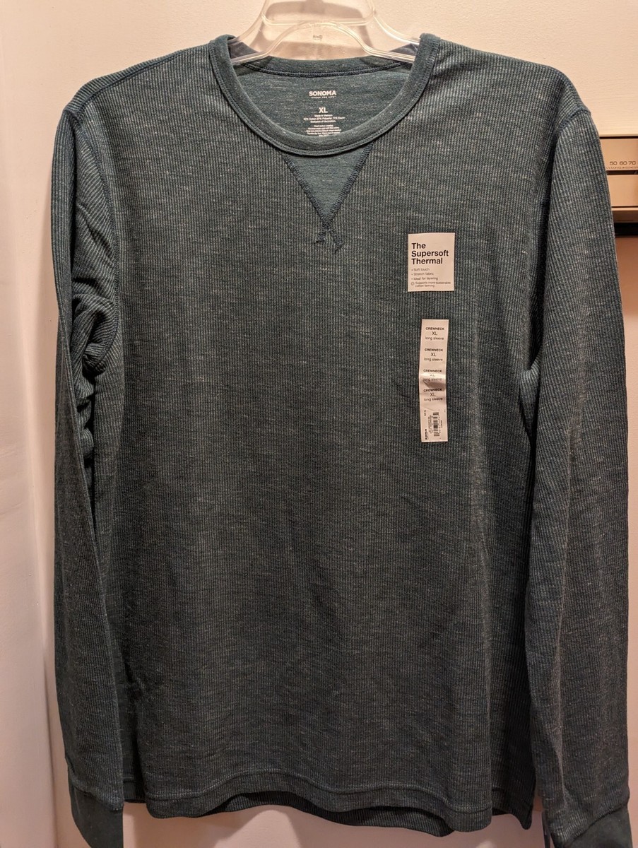 Sonoma Men's XL Super soft Thermal Green Long Sleeve Shirt NWT