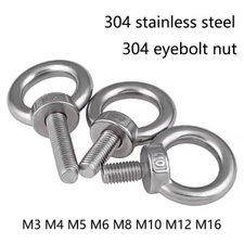 M3-M24 Lifting Eye Bolts/Nuts Lifting Ring A2 304 Stainless Steel Bolt Grade 6.8