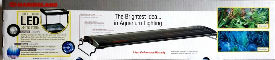 Marineland LED Double Bright Aquarium Light 24-36 inch Blue & White Lunar - Image 2 of 4