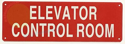 Elevator Control Room Sign ( Aluminium sign) ref 24-1027-REF24-1027