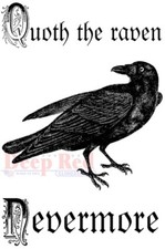 Deep Red Stamps Quoth the Raven Rubber Cling Stamp