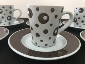 Home-Essentials-amp-Beyond-Expresso-Coffee-Retro-Set-of-6-Cups-amp-Saucers-Polka-Dot