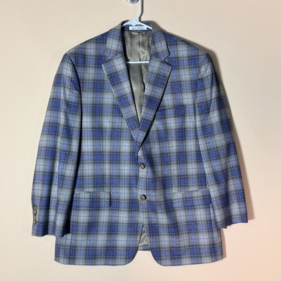 Chaps Ralph Lauren Blue Window Pane Blazer Jacket Coat Men's Medium 40S
