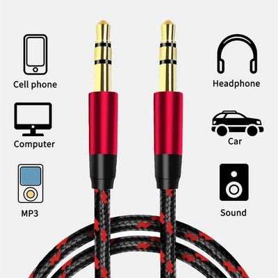 1PACK Aux Cord 3.5mm Male to Male Auxiliary Audio Cable For Car Headphone iPhone