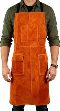 Leather Welding Apron,24"X 36"Heat Flame Resistant Cowhide Apron