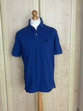 Boggi Milano Blue Casual Cotton Short Sleeve Polo Shirt Adult Mens Size Large L