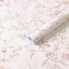 Peel and Stick Wallpaper Pink Floral Contact Paper Pink Vintage French Renter Fr