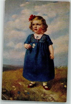 39741380 - Signed Adam The Girl Anneliese In Blue Dress On A Field Road