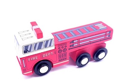 Fire Dept Red Truck Toy Maison Joseph Battat 2020 Wood & Wheels Wooden Vehicle