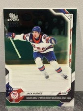2026 Topps Now Jack Hughes Golden Goal USA Ice Hockey Green Chrome /99