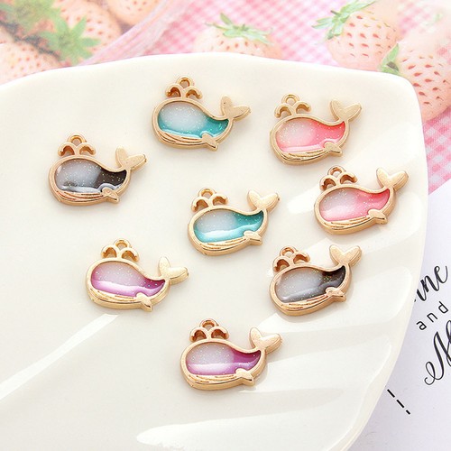  40 SZTUK DIY Ręcznie robiona biżuteria Akcesoria Delikatny perłowy połysk Wieloryb Wisiorek - Zdjęcie 8 z 12