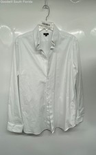 Express Mens White Long Sleeve Collared Slim Fit Button-Up Shirt Size L 16-16.5