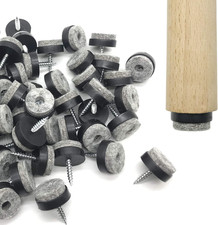 Screw-In Felt Pads - 60Pcs 1 Inch Black Furniture Chair Table Glides Pad Floor P