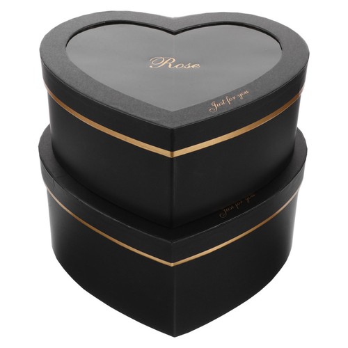  2 Pcs Bridesmaid Boxes Heart Containers with Lid Shaped Valentine - Zdjęcie 7 z 16